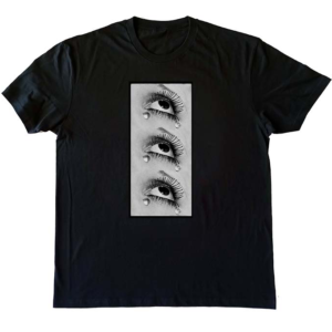 camiseta con ojos negra